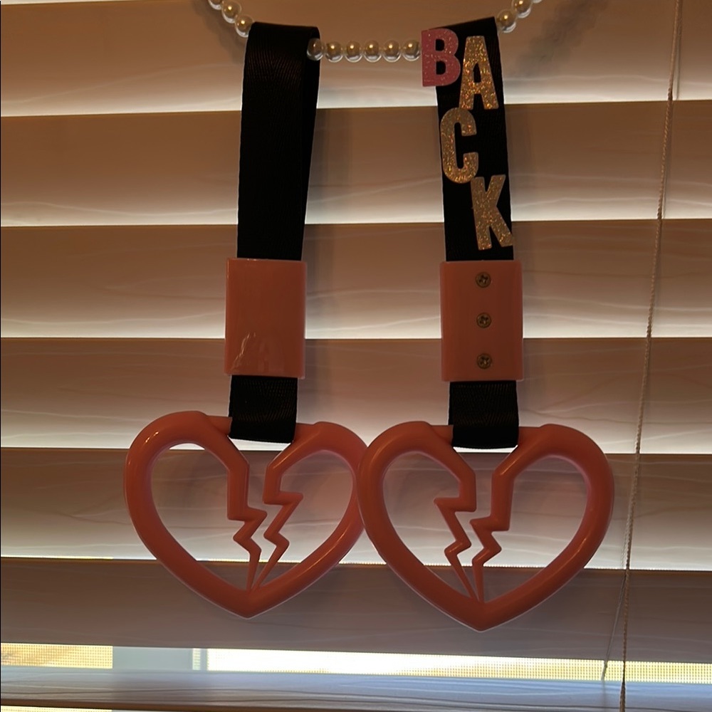 Pink Heart-Shaped Bag Straps